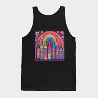 Psychedelic skull bottles Tank Top